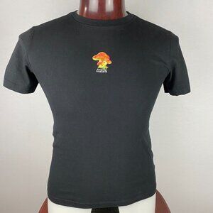 H&M T-Shirt Mens Black Amanita Muscaria Mushroom Regular Fit XS